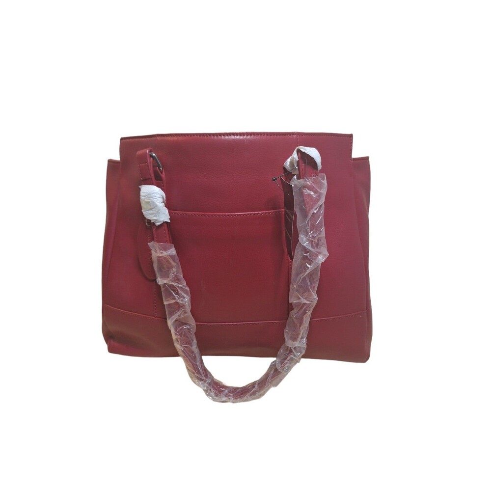Wilsons Leather Red Shoulder Bag Tote NWT Large Pebbled Work Travel Handbag